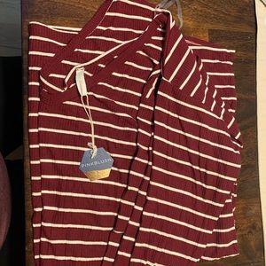 PinkBlush Burgandy Striped top
